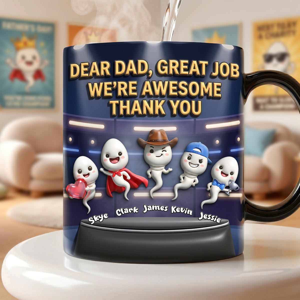 Thank You Dad Funny Sperm Magic Mug - Personalized Gifts For Dads 01nata070526 - Coffee Mug - GoDuckee