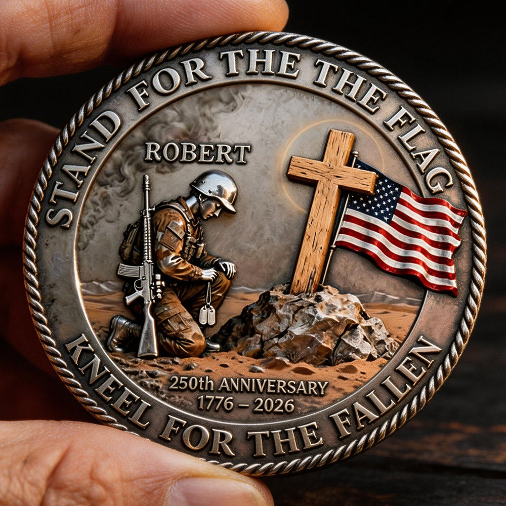 Military 250th Anniversary Printed Metal Coin - Personalized Gifts For Veterans 01kidt270226 - Coin - GoDuckee