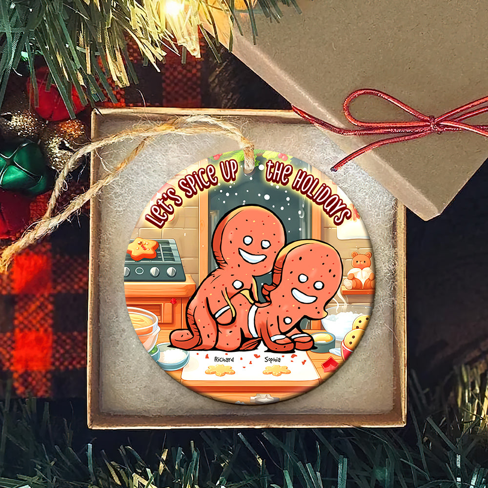 Personalized Gift for Couple, Naughty Gingerbread Ceramic Ornament 03toqn011024 - Ornament - GoDuckee