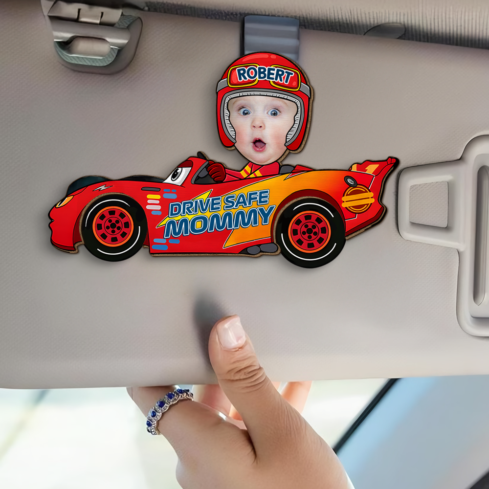 Custom Photo Gifts For Dad, Mom Car Visor Clip Custom Face Kid 03KAPU180225 - Caps - GoDuckee
