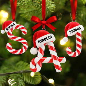 Candy Cane Alphabet Acrylic Ornament - Personalized Christmas Gifts 02hyqn301025 - Ornament - GoDuckee
