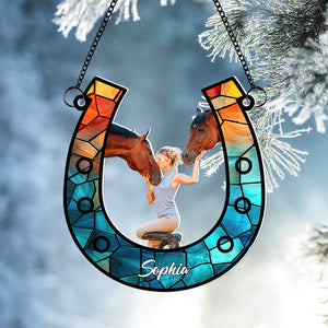 Personalized Custom Photo Gifts For Horse Lovers Suncatcher Ornament 03OHLU181124 - Ornament - GoDuckee