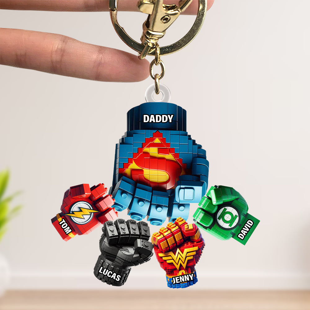 Fist Bump Keychain Personalized Gifts For Dad 01ohtn150525 - Keychains - GoDuckee