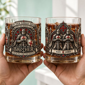 Knight Brother Drinking Glass - Personalized Gifts For Brothers 02padt231026 - Glass - GoDuckee