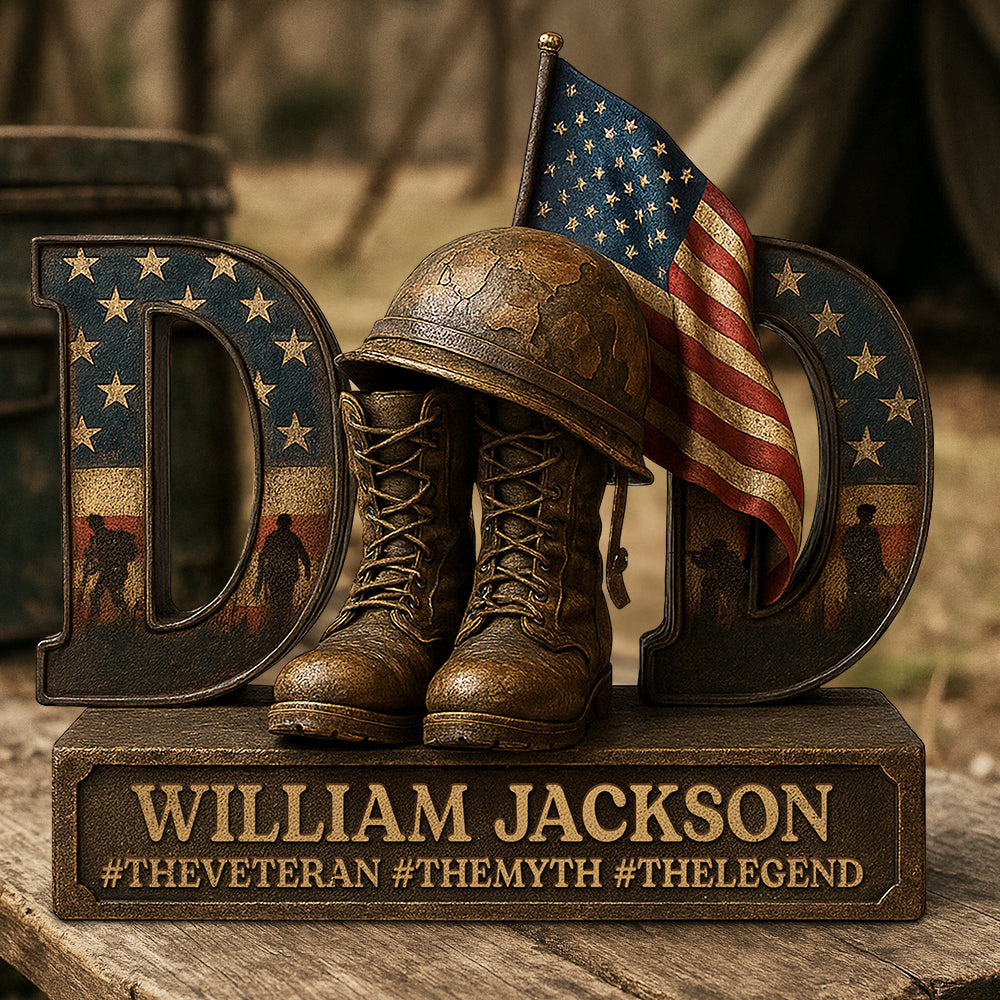 Veteran Dad Acrylic Plaque Personalized Gifts For Dad 02xqdt170425 - Shaped Plaques - GoDuckee