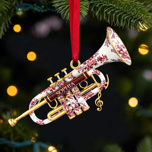 Personalized Gifts - Trumpet Toile de Jouy Christmas Ornament 02pgtn231025 - Ornament - GoDuckee