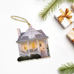 Custom Photo Gifts For Family, Upload House Photo Christmas Ornament 04PGXX010824 - Ornament - GoDuckee