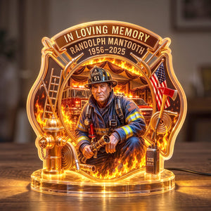Firefighter Hero In Heaven Light Box - Personalized Keepsake To Remember Departed Firefighter 04QHTN270726 - Light Box - GoDuckee