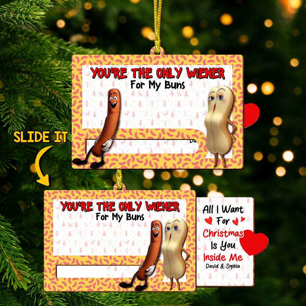 Personalized Gifts For Couple Christmas Wooden Slider Ornament 01ohtn221024 - Ornament - GoDuckee