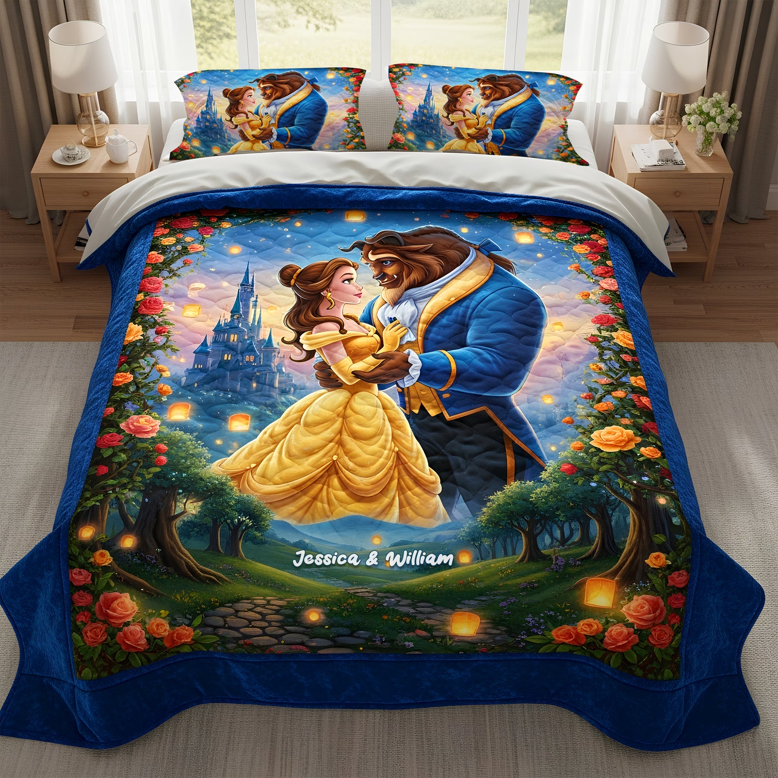 Elegant Fantasy Couple Quilt Bed Set - Personalized Gifts For Couple 03TOLU070725 - Blanket - GoDuckee