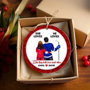 Personalized Gifts For Ice Hockey Lovers Couple Christmas Ornament 05hupu141024tm - Ornament - GoDuckee