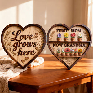 Love Grows Here Acrylic Plaque - Personalized Gifts For Mother's Day 02kidt070226 - Shaped Plaques - GoDuckee