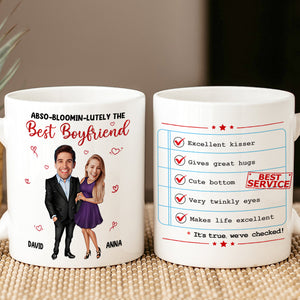 Abso-Bloomin-LutelyThe Best Boyfriend, Personalized Boyfriend Award Coffee Mug, Upload Photo - Coffee Mug - GoDuckee