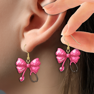 Stethoscope Bow Earrings - Personalized Gifts For Nurses 04PULU270625 - Earrings - GoDuckee