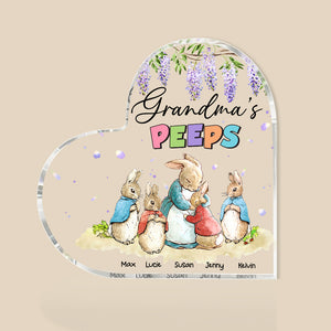 Personalized Gifts For Grandma Heart Plaque Grandma's Peeps 02HUHN200224 - Shaped Plaques - GoDuckee