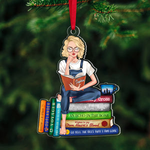 Reading Girl, Personalized Acrylic Ornament, PW17-05HUTN220923TM, Christmas Ornament, Christmas Gift For Book Lover - Ornament - GoDuckee