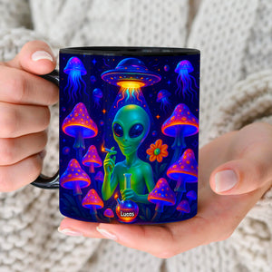 Smoking Alien Mug - Personalized Gifts For Weed Lovers 01totn100625 - Coffee Mug - GoDuckee