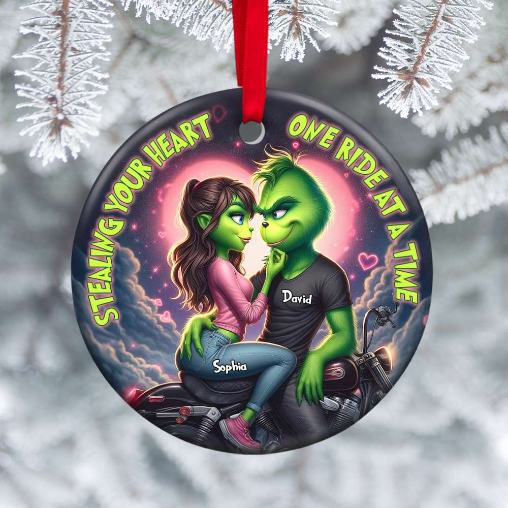 Personalized Gifts For Couple Green Christmas Ornament 04TOTN141124 - Ornament - GoDuckee