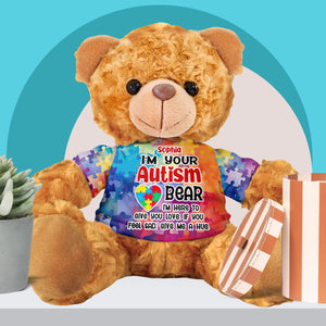Personalized Gifts For Autistic Bear With Shirt 01HUDT260225 - Bear - GoDuckee