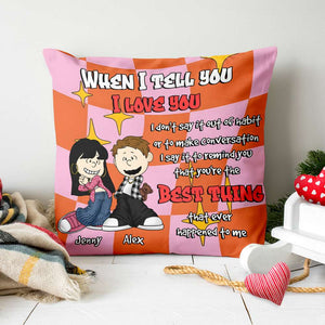 Personalized Gift For Couple Square Pillow Y2K Style Couple 03XQMH171224HG - Pillow - GoDuckee