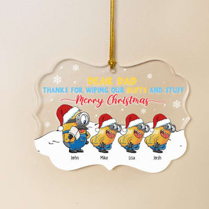 Dear Dad, Gift For Dad, Personalized Ornament, Wiping Butt Kid Ornament, Christmas Gift 01HTHN010923 - Ornament - GoDuckee