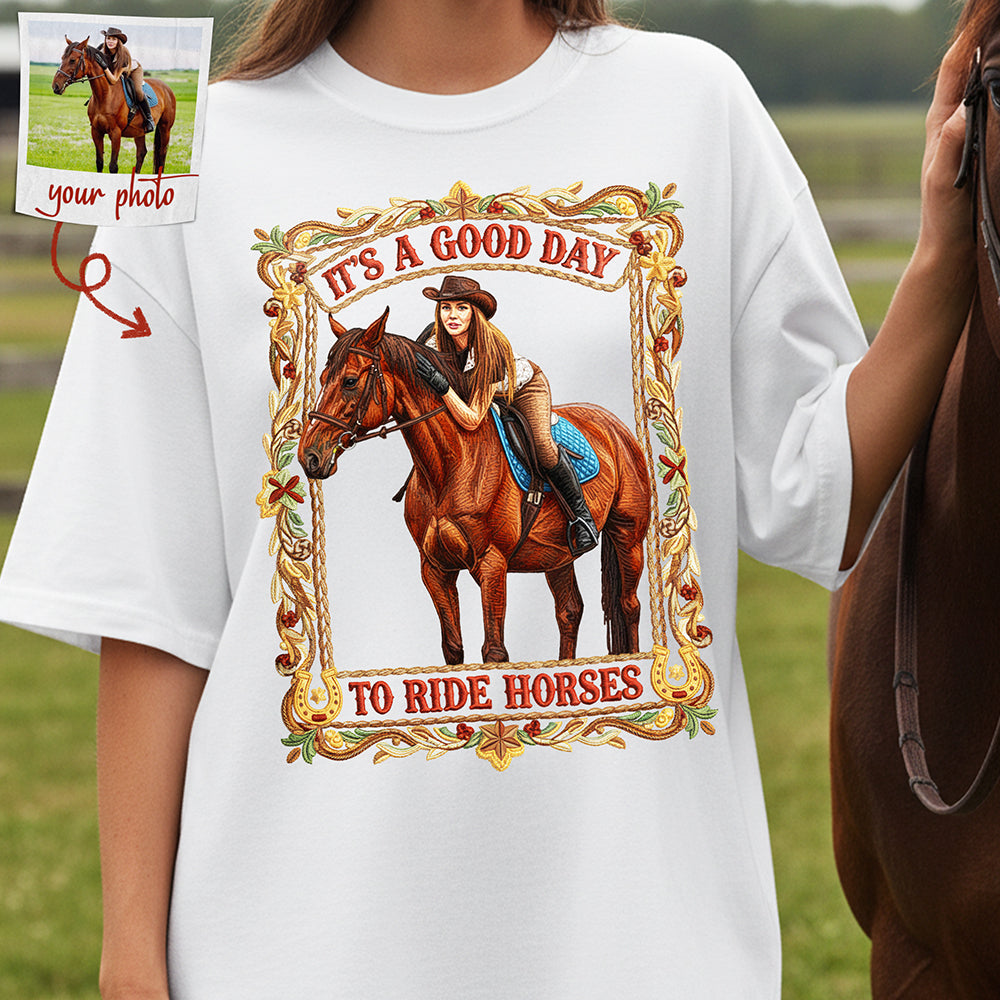 Horse Riding Shirt – Custom Photo Gifts For Horse Lovers 03nata181225 - Shirts - GoDuckee