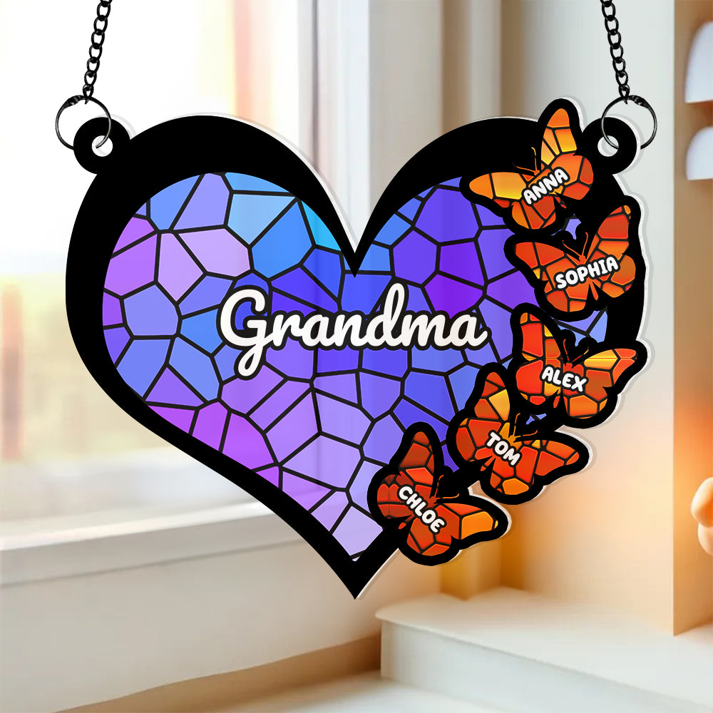 Personalized Gifts For Grandma Suncatcher Ornament 04ACDT180624 - Ornament - GoDuckee