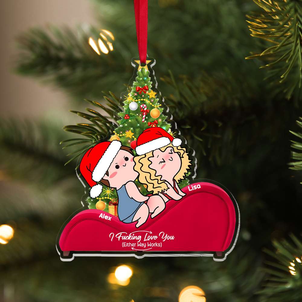 Personalized Gifts For Naughty Couple Acrylic Ornament, I Love You 03TGMH190924HH - Ornament - GoDuckee