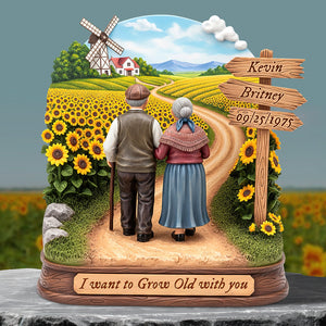 Old Couple Acrylic Plaque Personalized Gifts For Couple 05NADT270525 - Shaped Plaques - GoDuckee