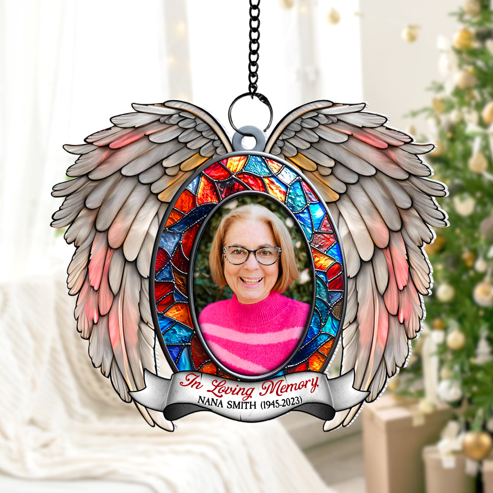 Custom Photo Gifts For Heaven Christmas Suncatcher Ornament 04HUTN241024 - Ornament - GoDuckee