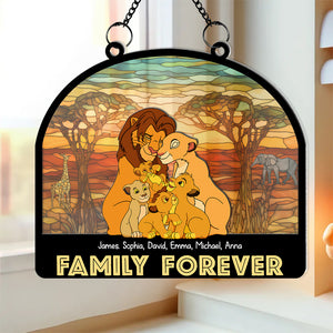 Personalized Gifts For Family Suncatcher, Lion Family Forever 02qhdc120824hg - Ornament - GoDuckee