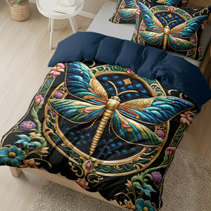 Enchanted Dragonfly Garden Quilt Bed Set Quilt Bed Set Gift For Dragonfly Lovers 05HULU200125 - Blanket - GoDuckee