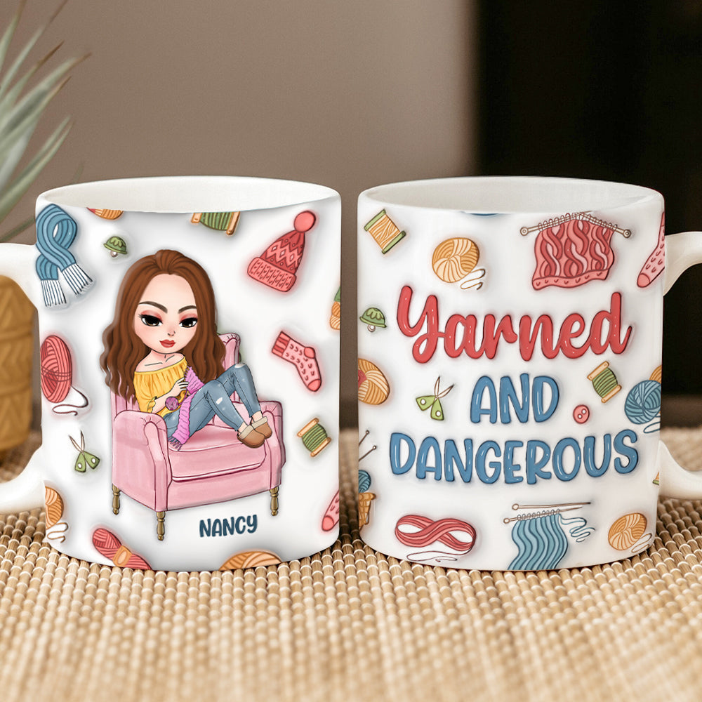 Personalized Gifts For Knitting Girl Mug 02NAPU250724HH - Coffee Mug - GoDuckee