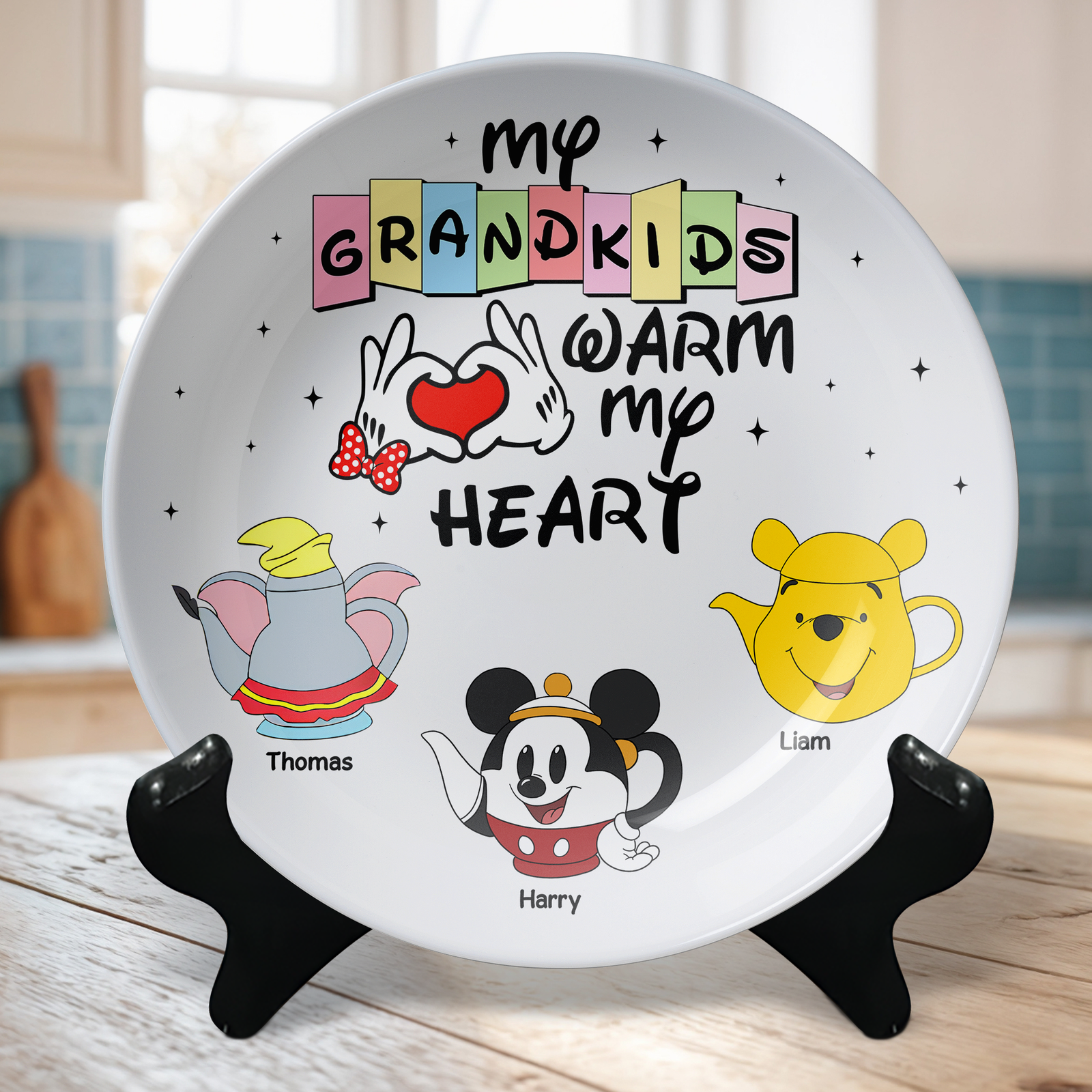 Personalized Gifts For Grandma Ceramic Round Plate 02ohpu180325 - Ceramic Round Plate - GoDuckee