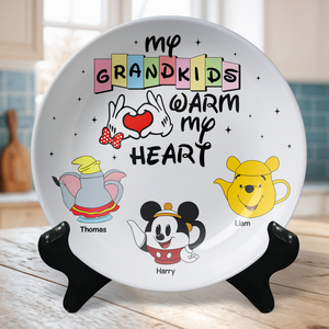 Personalized Gifts For Grandma Ceramic Round Plate 02ohpu180325 - Ceramic Round Plate - GoDuckee