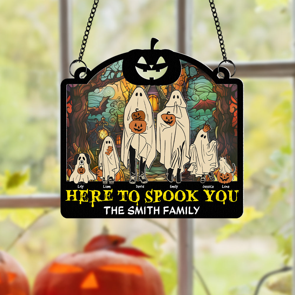 Personalized Gifts For Family, Spooky Family Suncatcher Ornament 02TOPU090824HH - Ornament - GoDuckee