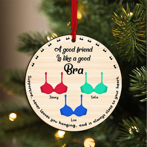 Personalized Gifts For Friends, Funny Bra Wood Ornament Christmas 03OHMH081024 - Ornament - GoDuckee