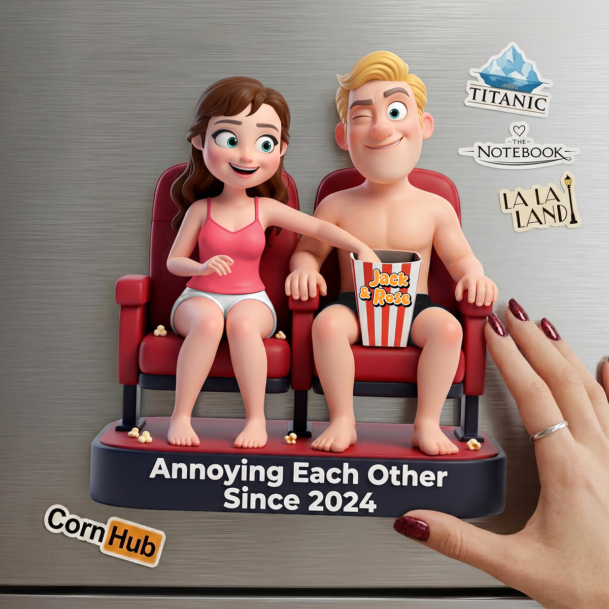 Naughty Couples Acrylic Fridge Magnet - Personalized Gifts For Couples 03huta220626 - Fridge Magnet - GoDuckee