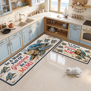 Sea Turtle Family Runner Rug - Personalized Gifts For Grandma 04huta270826
