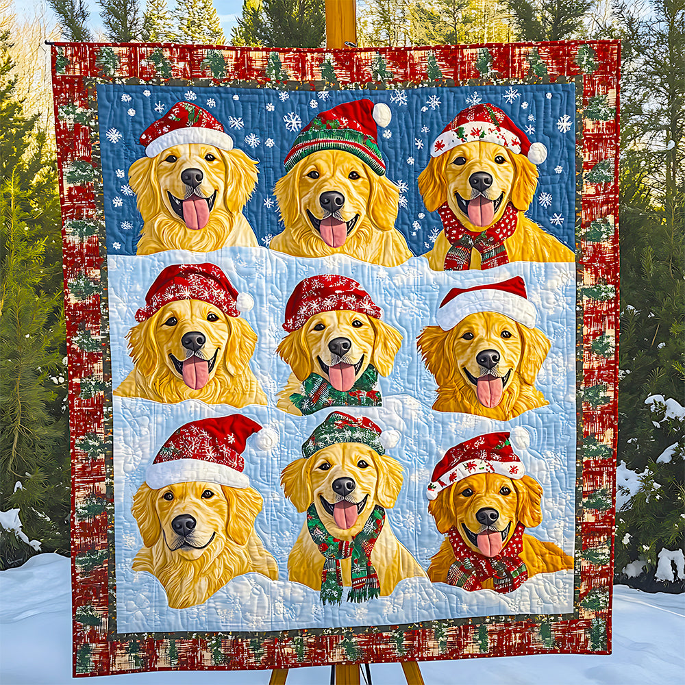 Golden Retriever Dog Christmas Quilt Bed Set Gifts For Dog Lovers 06HUDT041124 - Blanket - GoDuckee