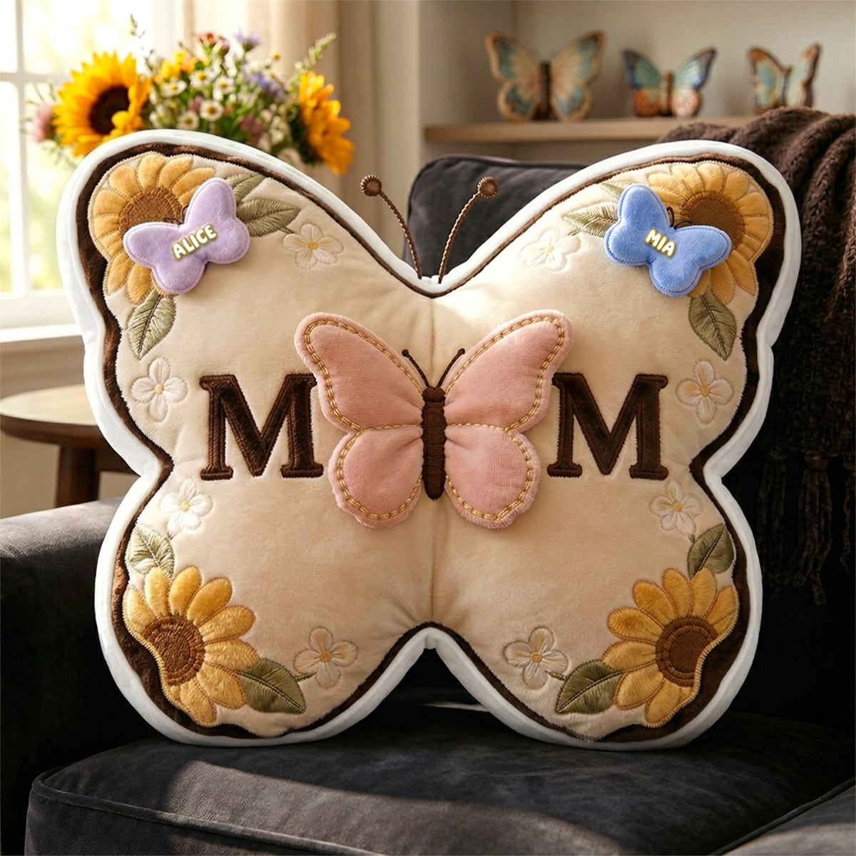 Butterfly Mom Custom Pillow - Personalized Gifts For Mother 02nadh060426 - Pillow - GoDuckee
