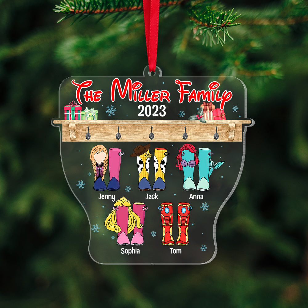 Family Boots, Personalized 03NATN301023 Acrylic Ornament, Christmas Gift For Family - Ornament - GoDuckee