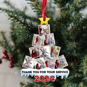 Veteran Custom Photo Acrylic Christmas Ornament 04HUPU270924 - Ornament - GoDuckee