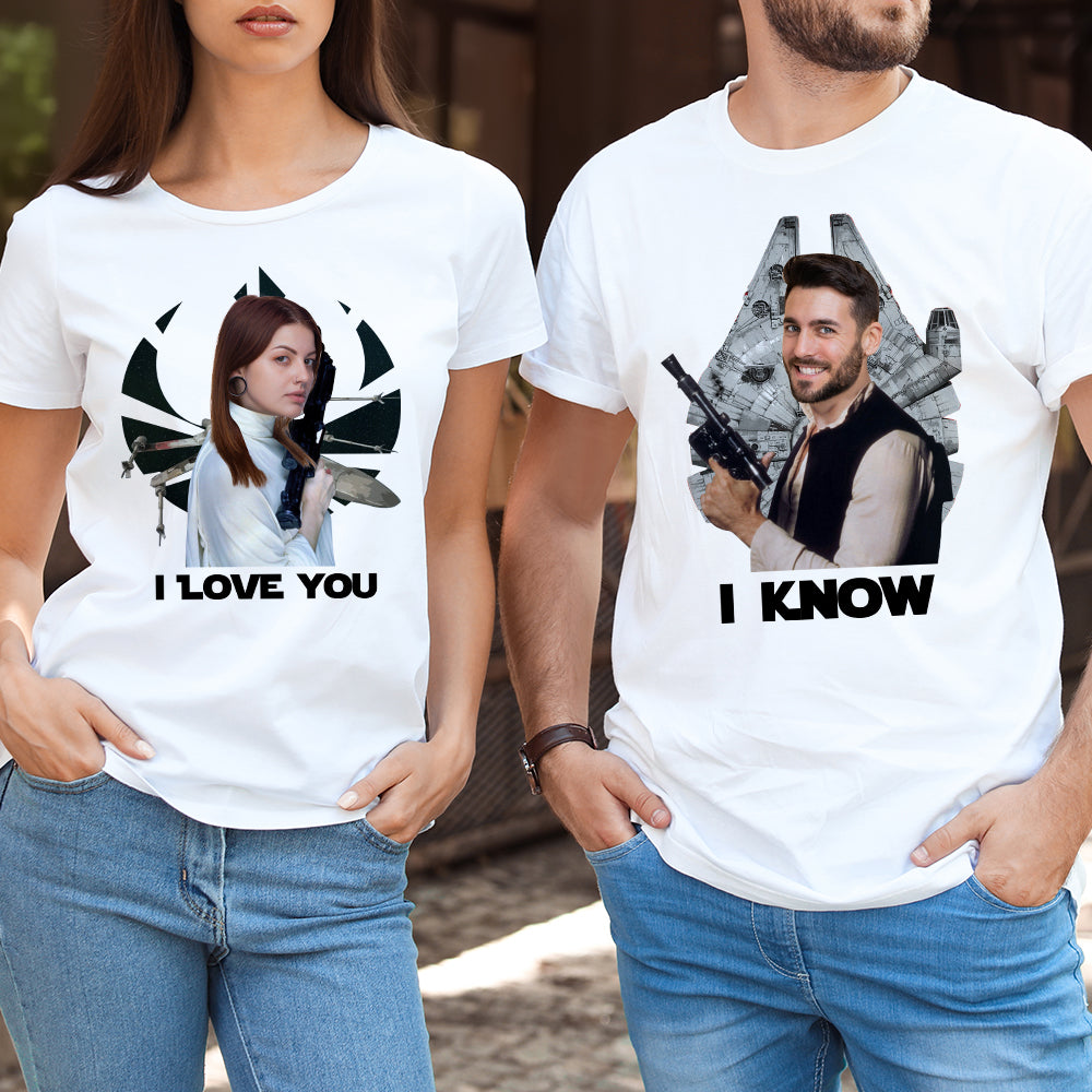 I Love You - I Know, Funny Custom Couple Face Shirts, Gift For Couple, Valentine's Gifts, Couple Shirts - Shirts - GoDuckee