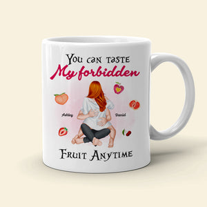 Couple Taste My Forbidden Fruit Anytime, Personalized Couple Coffee Mug, Naughty Gift For Him - Coffee Mug - GoDuckee