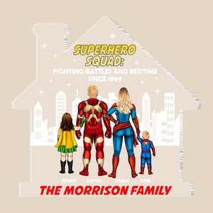 Personalized Gifts For Family Plaque Superhero Squad: Fighting Battles And Bedtime 04katn150124pa - Shaped Plaques - GoDuckee