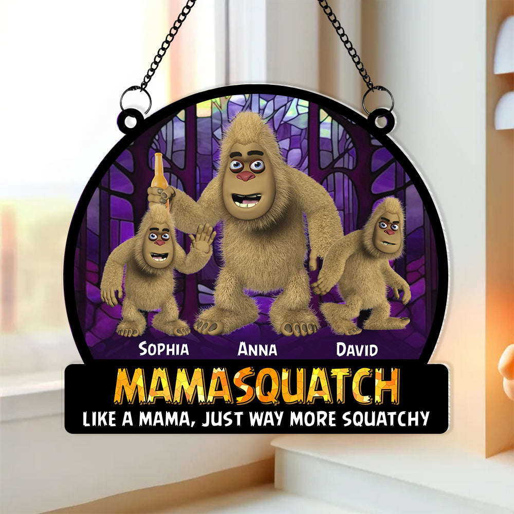 Personalized Gifts For Sasquatch Mom Suncatcher Window Hanging Ornament For Bigfoot Seekers 02qhtn240424 Mother's Day - Ornaments - GoDuckee