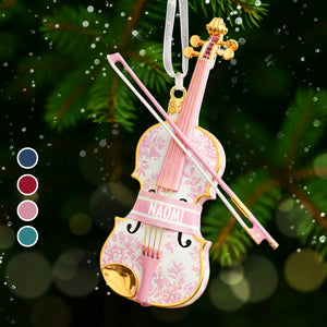 Violin Toile de Jouy Ornament - Personalized Gifts For Violin Lover Christmas Ornament 02PGMG131025 - Ornament - GoDuckee