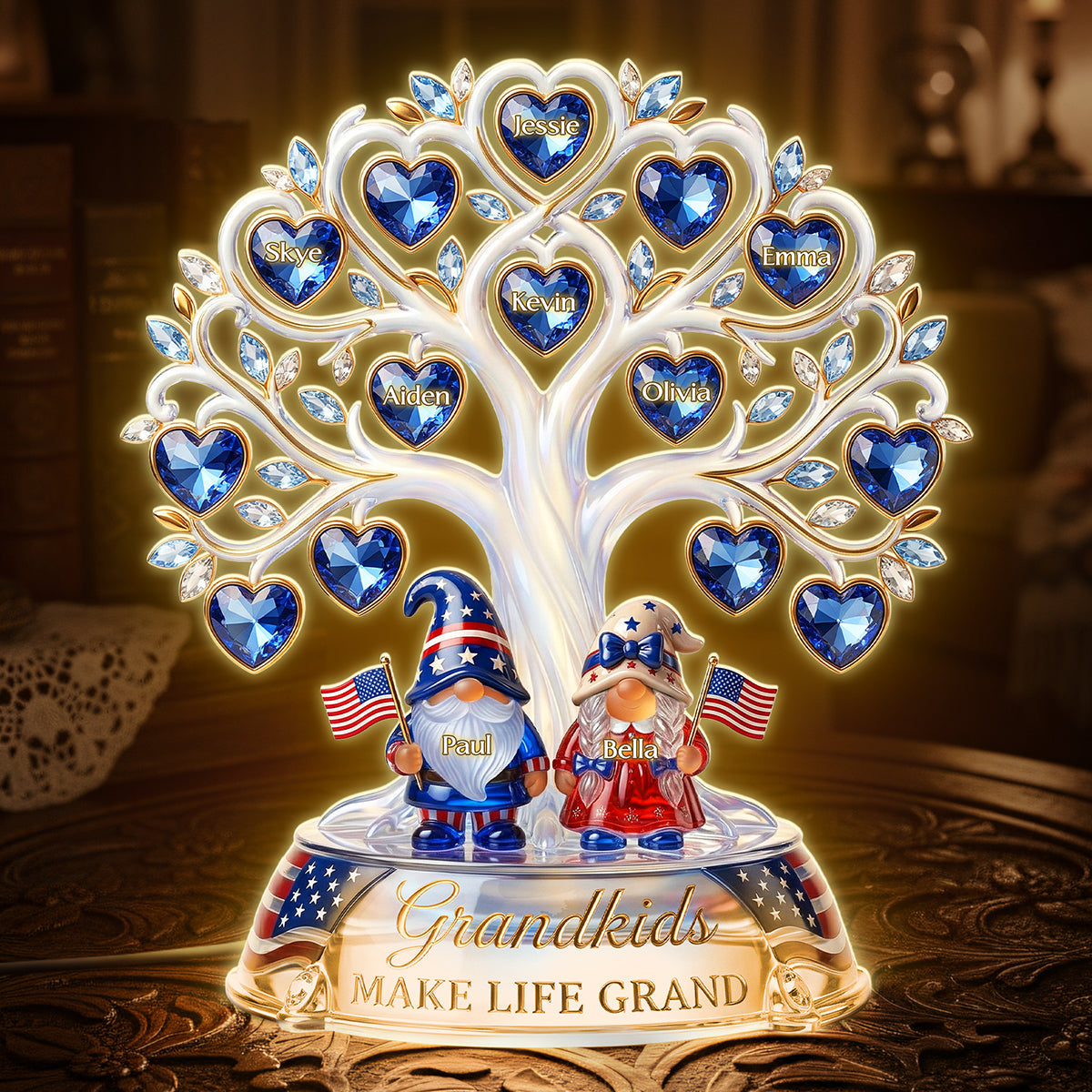 American Gnome Grandparent Light Box - Personalized Gifts For Grandparents 03pata020426 - Light Box - GoDuckee