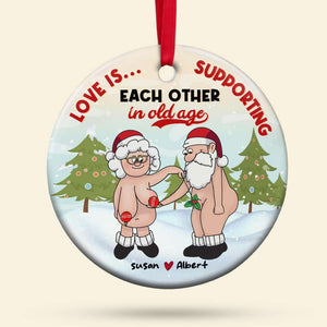 Personalized Gifts For Couple Ceramic Ornament Funny Old Couple 01nahn011122 - Ornament - GoDuckee